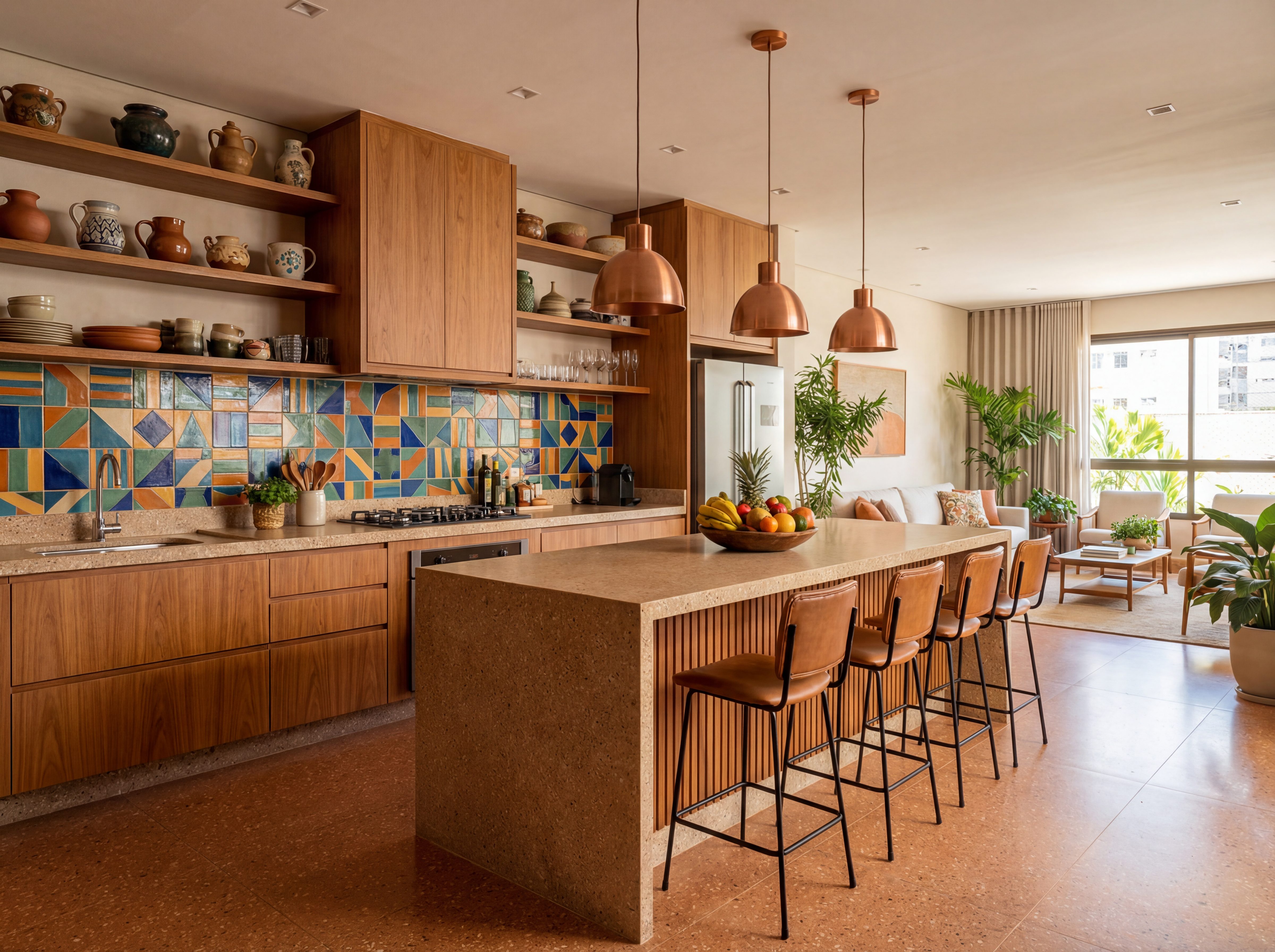 Brazilian Open Kitchen - AI Generated Interior Design